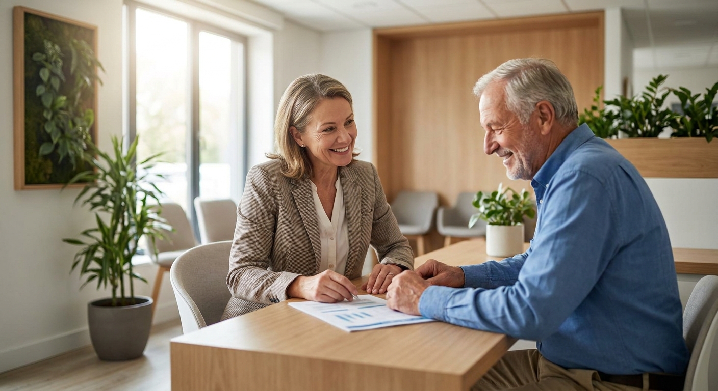 Patient reviewing financing options with a ClearChoice team member