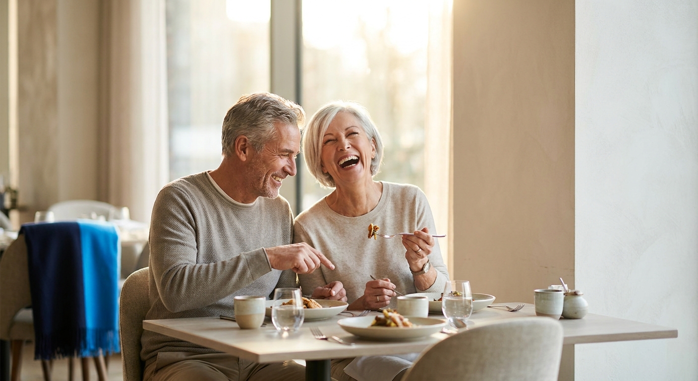 Dan and Carol enjoying dinner out together