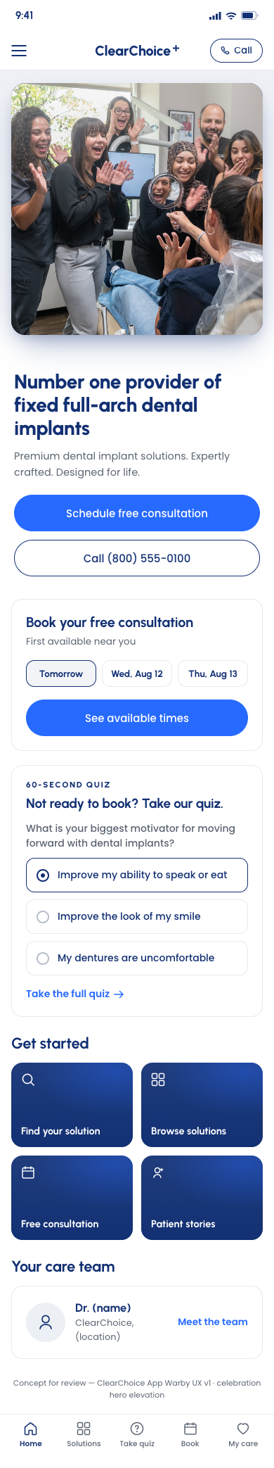 ClearChoice — App (Home)